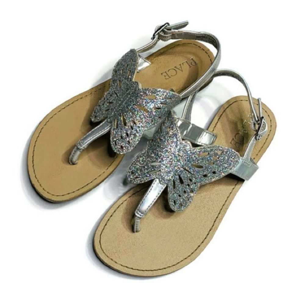 Children’s place girls size 12 silver sandals
